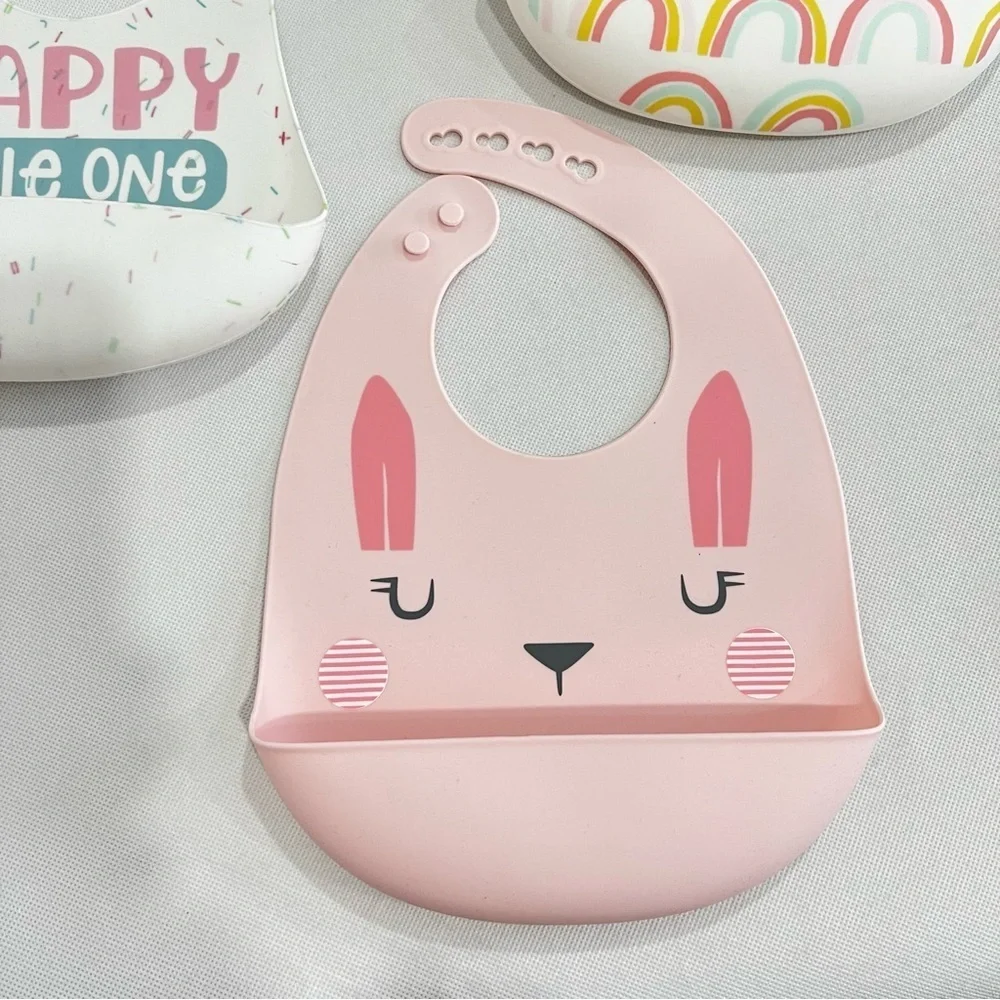 Silicone Bibs 3pk Rainbows Happy Little One Cloud Island